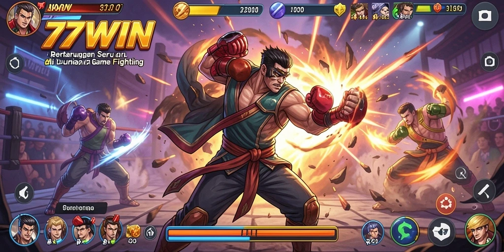 Screenshot gameplay 77WIN menampilkan aksi pertarungan yang mendebarkan.
