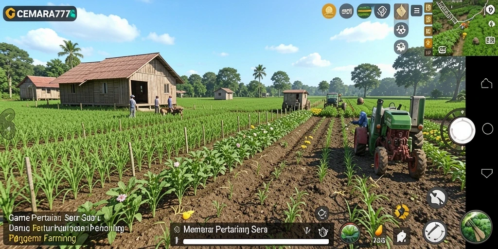 Screenshot CEMARA777 menunjukkan gameplay seru di ladang pertanian.