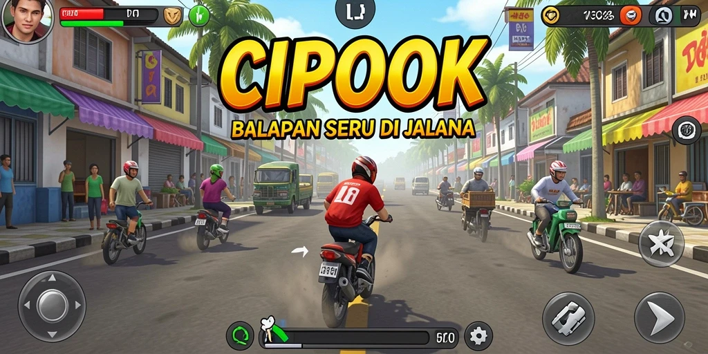 Gameplay Racing seru dengan mobil dan lintasan beragam.
