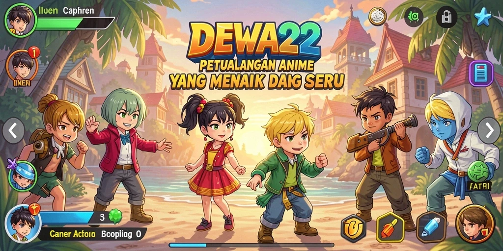 Screenshot gameplay DEWA22 menampilkan karakter Anime beraksi.