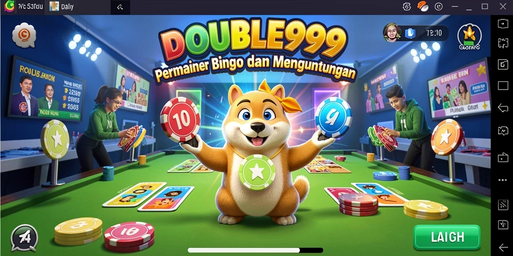 Screenshot utama DOUBLE999 menampilkan gameplay seru Bingo.
