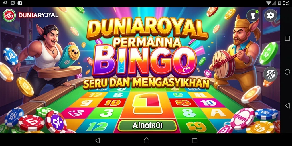 Tampilan menarik dari gameplay Bingo DUNIAROYAL.