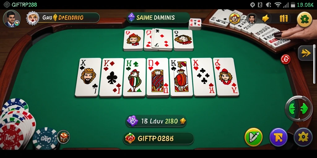 Screenshot utama menampilkan serunya bermain Domino di GIFTRP288.