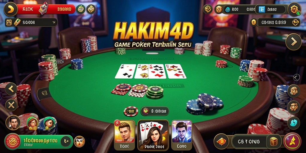Tangkapan layar HAKIM4D menampilkan gameplay Poker yang seru dan interaktif.