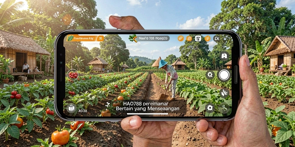 Screenshot HAO788 menampilkan penggambaran kehidupan pertanian yang menarik.