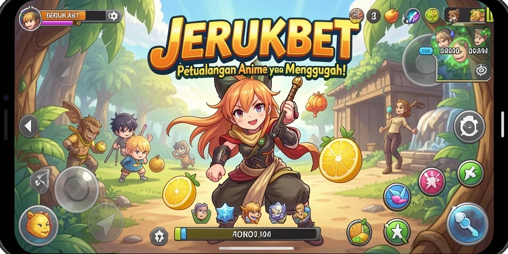 Screenshot gameplay JERUKBET dengan karakter Anime yang menarik.