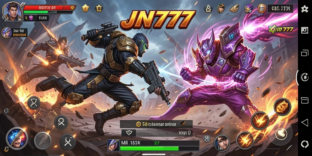 Tampilan gameplay seru dalam JNT777 dengan aksi bertarung yang mendebarkan.