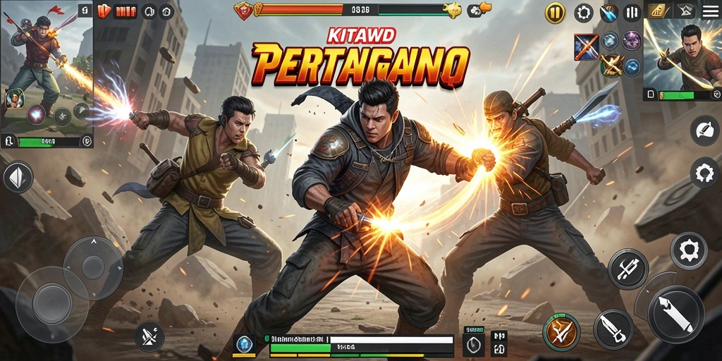 Tangkapan layar gameplay KITAWD yang menegangkan dan penuh aksi.