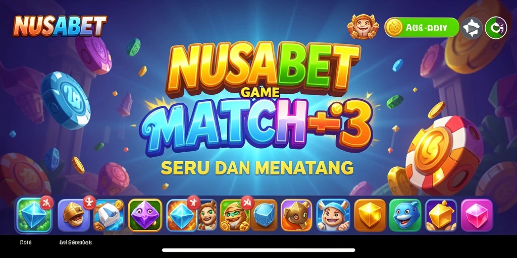 Tampilan seru Gameplay NUSABET dalam genre Match-3.