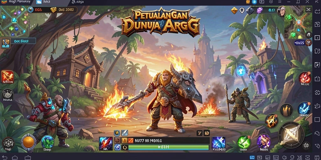 Tangkapan layar NV77 menampilkan aksi pertempuran seru di dunia ARPG.