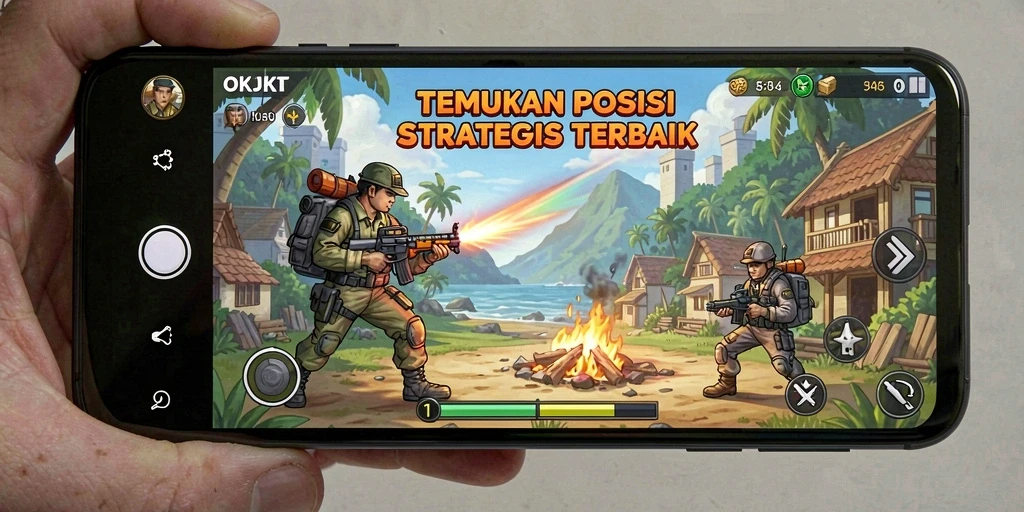 Screenshot gameplay OKJKT yang intens dan strategis.