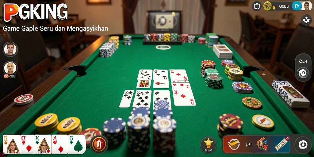 Tampilan gameplay PGKING yang seru dan interaktif dalam permainan Gaple.