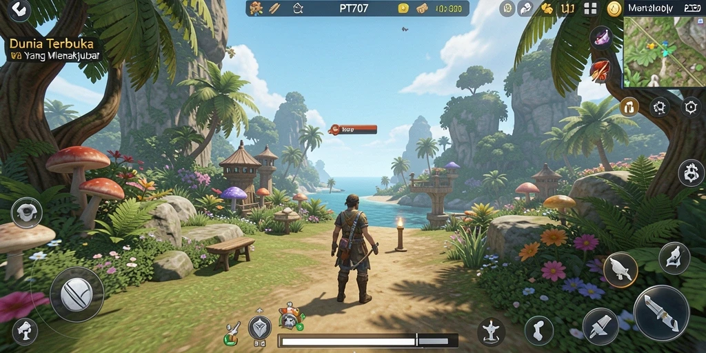 Gameplay seru di dunia terbuka PT707.