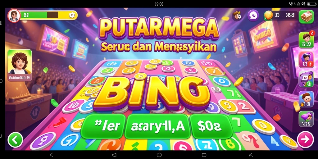 Screenshot utama PUTARMEGA menampilkan suasana gameplay Bingo yang seru.