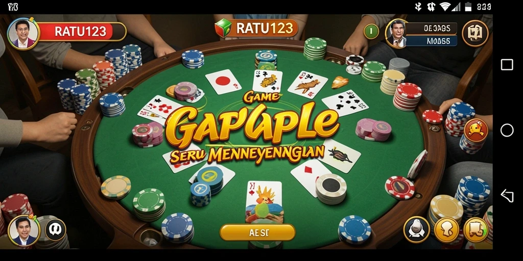 Tampilan gameplay Gaple yang seru dan interaktif di RATU123.