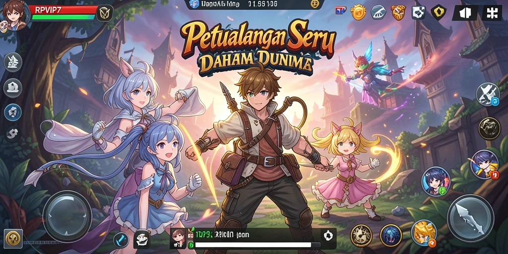 Tampilan seru gameplay RPVIP7 dalam aksi anime.