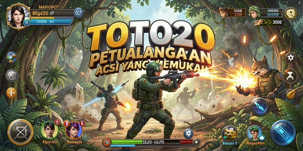 Screenshot TOTO20 menampilkan aksi mendebarkan dalam pertempuran.