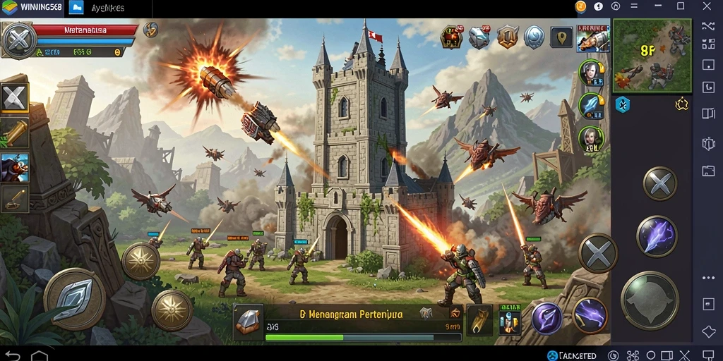 Tangkapan layar gameplay WINNING568 menunjukkan aksi pertahanan menara yang mendebarkan.
