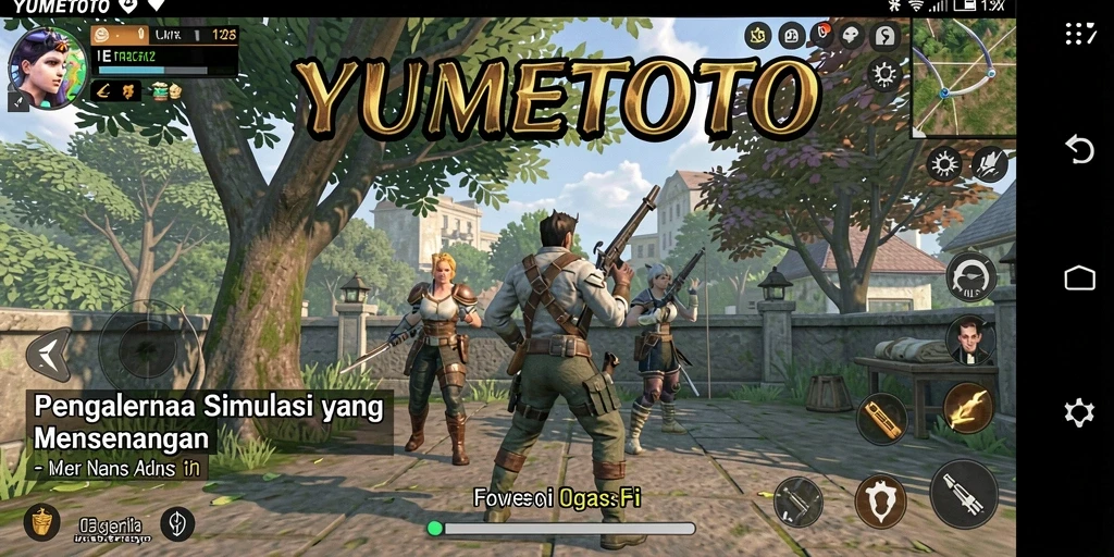 Tampilan screenshot gameplay YUMETOTO yang menampilkan momen simulasi seru.